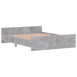 vidaXL Bed Frame with Headboard and Footboard Mattress Foundation Bed Base - concrete grey, 140 x 200 cm - Additional view 2