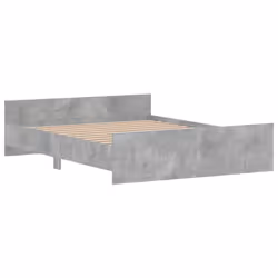 vidaXL Bed Frame with Headboard and Footboard Mattress Foundation Bed Base - concrete grey, 160 x 200 cm - Additional view 2