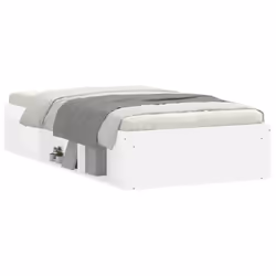 vidaXL Bed Frame Bedroom Mattress Foundation Guest Room Bedstead Bed Base - white, 90 x 200 cm - Additional view 2
