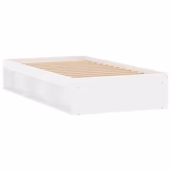 vidaXL Bed Frame Bedroom Mattress Foundation Guest Room Bedstead Bed Base - white, 90 x 200 cm - Additional view 4