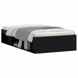 vidaXL Bed Frame Bedroom Mattress Foundation Guest Room Bedstead Bed Base - black, 90 x 200 cm - Additional view 2
