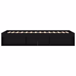 vidaXL Bed Frame Bedroom Mattress Foundation Guest Room Bedstead Bed Base - black, 90 x 200 cm - Additional view 6
