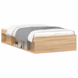 vidaXL Bed Frame Bedroom Mattress Foundation Guest Room Bedstead Bed Base - sonoma oak, 90 x 200 cm - Additional view 2