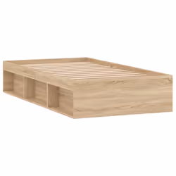 vidaXL Bed Frame Bedroom Mattress Foundation Guest Room Bedstead Bed Base - sonoma oak, 90 x 200 cm - Additional view 4