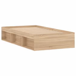 vidaXL Bed Frame Bedroom Mattress Foundation Guest Room Bedstead Bed Base - sonoma oak, 90 x 200 cm - Additional view 7