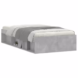 vidaXL Bed Frame Bedroom Mattress Foundation Guest Room Bedstead Bed Base - concrete grey, 90 x 200 cm - Additional view 2