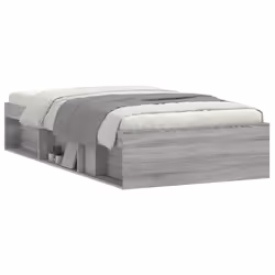 vidaXL Bed Frame Bedroom Mattress Foundation Guest Room Bedstead Bed Base - grey sonoma, 90 x 200 cm - Additional view 2