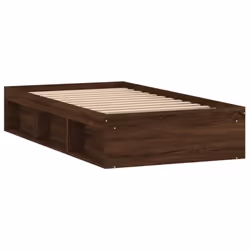 vidaXL Bed Frame Bedroom Mattress Foundation Guest Room Bedstead Bed Base - brown oak, 90 x 200 cm - Additional view 4