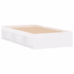 vidaXL Bed Frame Bedroom Mattress Foundation Guest Room Bedstead Bed Base - white, 100 x 200 cm - Additional view 7