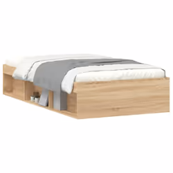 vidaXL Bed Frame Bedroom Mattress Foundation Guest Room Bedstead Bed Base - sonoma oak, 100 x 200 cm - Additional view 2