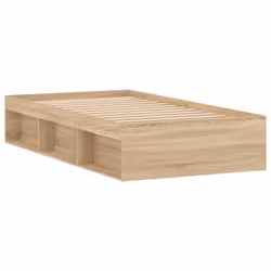 vidaXL Bed Frame Bedroom Mattress Foundation Guest Room Bedstead Bed Base - sonoma oak, 100 x 200 cm - Additional view 7