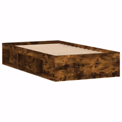 vidaXL Bed Frame Bedroom Mattress Foundation Guest Room Bedstead Bed Base - smoked oak, 100 x 200 cm - Additional view 7