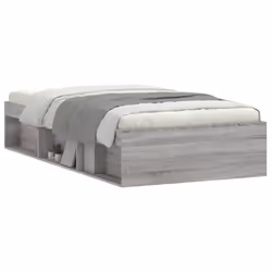 vidaXL Bed Frame Bedroom Mattress Foundation Guest Room Bedstead Bed Base - grey sonoma, 100 x 200 cm - Additional view 2