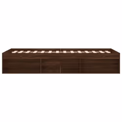 vidaXL Bed Frame Bedroom Mattress Foundation Guest Room Bedstead Bed Base - brown oak, 100 x 200 cm - Additional view 6