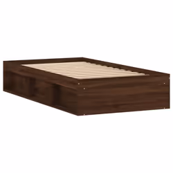 vidaXL Bed Frame Bedroom Mattress Foundation Guest Room Bedstead Bed Base - brown oak, 100 x 200 cm - Additional view 7