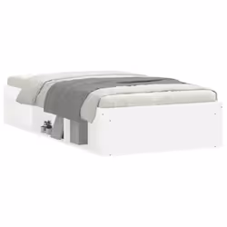 vidaXL Bed Frame Bedroom Mattress Foundation Guest Room Bedstead Bed Base - white, 90 x 190 cm - Additional view 2