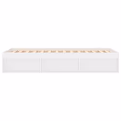 vidaXL Bed Frame Bedroom Mattress Foundation Guest Room Bedstead Bed Base - white, 90 x 190 cm - Additional view 6