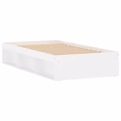 vidaXL Bed Frame Bedroom Mattress Foundation Guest Room Bedstead Bed Base - white, 90 x 190 cm - Additional view 7