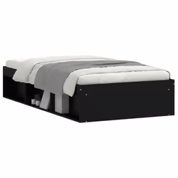 vidaXL Bed Frame Bedroom Mattress Foundation Guest Room Bedstead Bed Base - black, 90 x 190 cm - Additional view 2