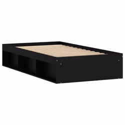 vidaXL Bed Frame Bedroom Mattress Foundation Guest Room Bedstead Bed Base - black, 90 x 190 cm - Additional view 4