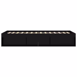 vidaXL Bed Frame Bedroom Mattress Foundation Guest Room Bedstead Bed Base - black, 90 x 190 cm - Additional view 6