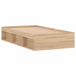 vidaXL Bed Frame Bedroom Mattress Foundation Guest Room Bedstead Bed Base - sonoma oak, 90 x 190 cm - Additional view 7
