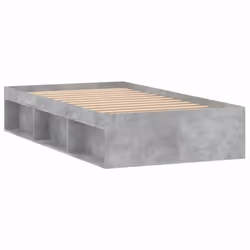 vidaXL Bed Frame Bedroom Mattress Foundation Guest Room Bedstead Bed Base - concrete grey, 90 x 190 cm - Additional view 4
