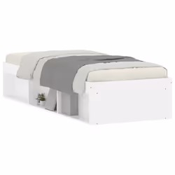 vidaXL Bed Frame Bedroom Mattress Foundation Guest Room Bedstead Bed Base - white, 75 x 190 cm - Additional view 2