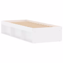 vidaXL Bed Frame Bedroom Mattress Foundation Guest Room Bedstead Bed Base - white, 75 x 190 cm - Additional view 4