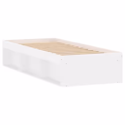 vidaXL Bed Frame Bedroom Mattress Foundation Guest Room Bedstead Bed Base - white, 75 x 190 cm - Additional view 7