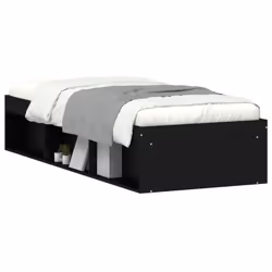 vidaXL Bed Frame Bedroom Mattress Foundation Guest Room Bedstead Bed Base - black, 75 x 190 cm - Additional view 2