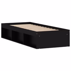 vidaXL Bed Frame Bedroom Mattress Foundation Guest Room Bedstead Bed Base - black, 75 x 190 cm - Additional view 7