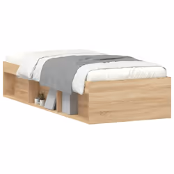 vidaXL Bed Frame Bedroom Mattress Foundation Guest Room Bedstead Bed Base - sonoma oak, 75 x 190 cm - Additional view 2