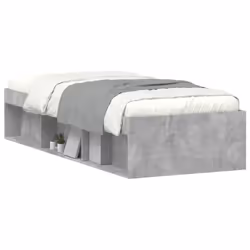 vidaXL Bed Frame Bedroom Mattress Foundation Guest Room Bedstead Bed Base - concrete grey, 75 x 190 cm - Additional view 2