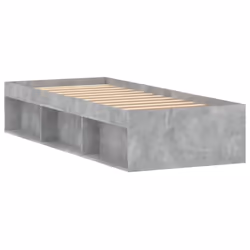 vidaXL Bed Frame Bedroom Mattress Foundation Guest Room Bedstead Bed Base - concrete grey, 75 x 190 cm - Additional view 4