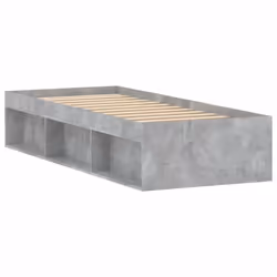 vidaXL Bed Frame Bedroom Mattress Foundation Guest Room Bedstead Bed Base - concrete grey, 75 x 190 cm - Additional view 7