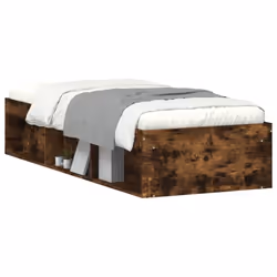 vidaXL Bed Frame Bedroom Mattress Foundation Guest Room Bedstead Bed Base - smoked oak, 75 x 190 cm - Additional view 2