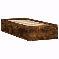 vidaXL Bed Frame Bedroom Mattress Foundation Guest Room Bedstead Bed Base - smoked oak, 75 x 190 cm - Additional view 4