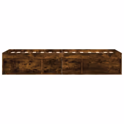 vidaXL Bed Frame Bedroom Mattress Foundation Guest Room Bedstead Bed Base - smoked oak, 75 x 190 cm - Additional view 6