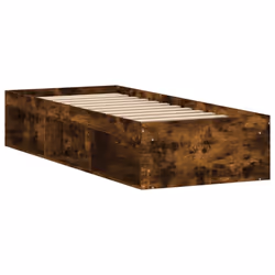 vidaXL Bed Frame Bedroom Mattress Foundation Guest Room Bedstead Bed Base - smoked oak, 75 x 190 cm - Additional view 7