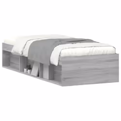 vidaXL Bed Frame Bedroom Mattress Foundation Guest Room Bedstead Bed Base - grey sonoma, 75 x 190 cm - Additional view 2
