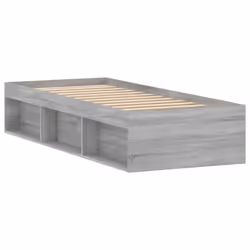 vidaXL Bed Frame Bedroom Mattress Foundation Guest Room Bedstead Bed Base - grey sonoma, 75 x 190 cm - Additional view 4