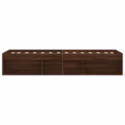 vidaXL Bed Frame Bedroom Mattress Foundation Guest Room Bedstead Bed Base - brown oak, 75 x 190 cm - Additional view 6