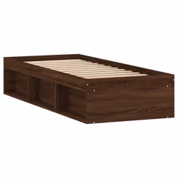 vidaXL Bed Frame Bedroom Mattress Foundation Guest Room Bedstead Bed Base - brown oak, 75 x 190 cm - Additional view 7