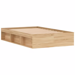 vidaXL Bed Frame Bedroom Mattress Foundation Guest Room Bedstead Bed Base - sonoma oak, 120 x 200 cm - Additional view 4