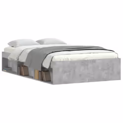 vidaXL Bed Frame Bedroom Mattress Foundation Guest Room Bedstead Bed Base - concrete grey, 120 x 200 cm - Additional view 2