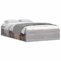 vidaXL Bed Frame Bedroom Mattress Foundation Guest Room Bedstead Bed Base - grey sonoma, 120 x 200 cm - Additional view 2