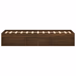 vidaXL Bed Frame Bedroom Mattress Foundation Guest Room Bedstead Bed Base - brown oak, 120 x 200 cm - Additional view 6