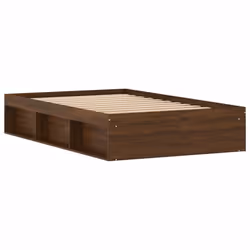 vidaXL Bed Frame Bedroom Mattress Foundation Guest Room Bedstead Bed Base - brown oak, 120 x 200 cm - Additional view 7
