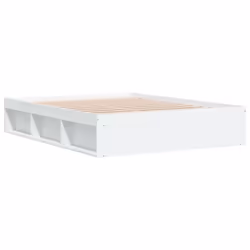 vidaXL Bed Frame Bedroom Mattress Foundation Guest Room Bedstead Bed Base - white, 140 x 200 cm - Additional view 7